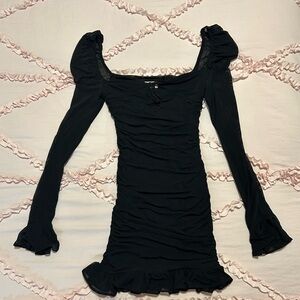 Black Oh Polly Long Sleeve Bodycon Dress Size 4